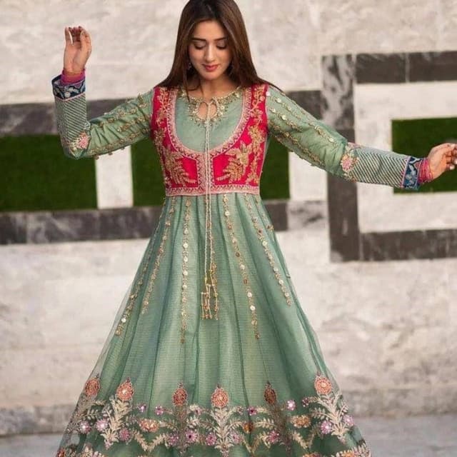 2 piece organza koti frok for women